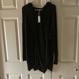 Stitchdrop hooded pullover sweater women’s medium black oversized new